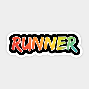 Runner Tie Dye Colorful Running Design Sticker